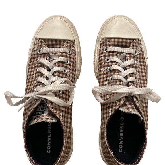 Converse Brown Checkered Sneakers - Picture 2 of 6
